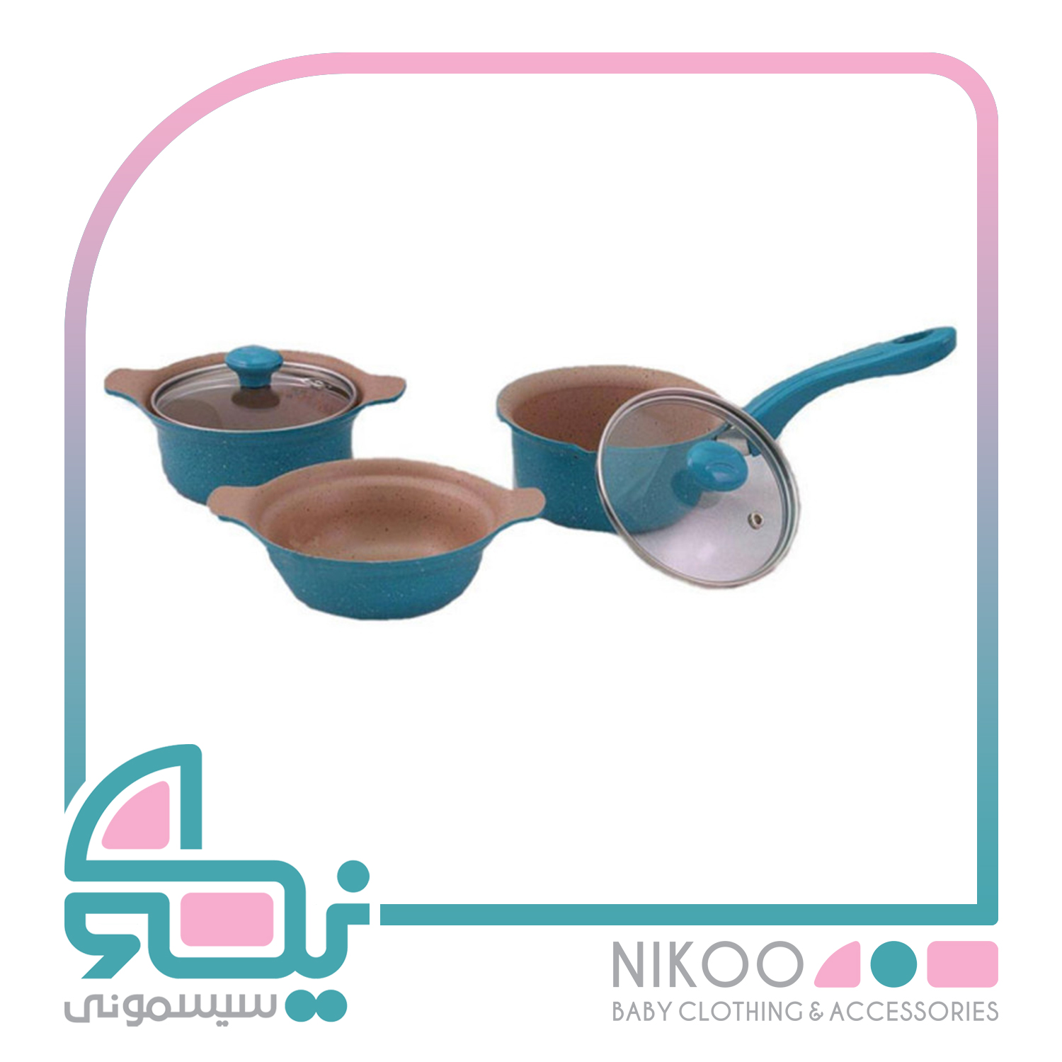 سرویس قابلمه ۵ پارچه کودک چدن گرانیتی چیکو Chicoo